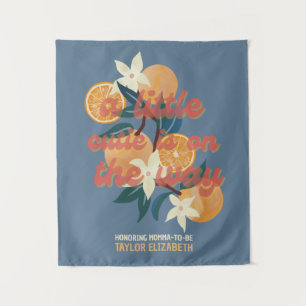 Cutie on the way Baby Shower Theme Tapestry