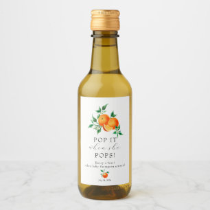 Cutie Orange Baby Shower Favour Wine Label