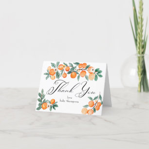 Cutie Orange Baby Shower Thank You Card