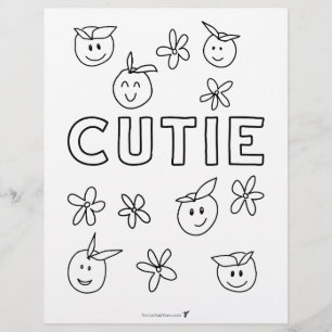 Cutie Oranges Budget Colouring Page