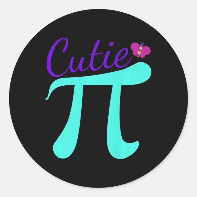 Cutie Pi - Cute Math Pun Tee For Pi Day Premium  Classic Round Sticker (Front)