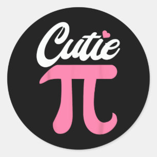 Cutie Pi Day Shirt 3.14159 Women Kids Men Math Tea Classic Round Sticker