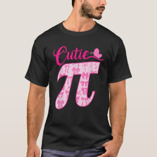 Cutie Pi Day Teacher Kids Girls Coquette Bow Happy T-Shirt