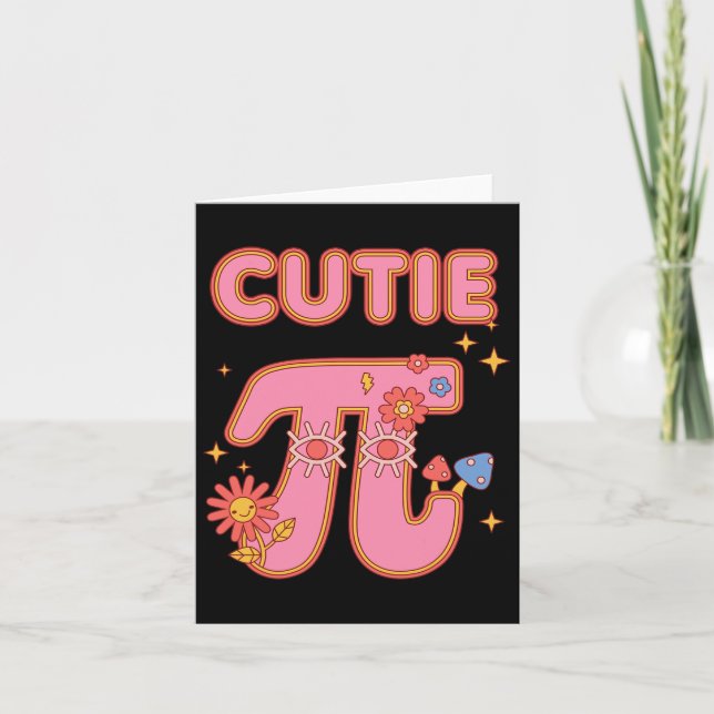 Cutie Pi Pie Happy Pi Day Mathematics Math Teacher Card (Front)