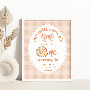 Cutie Pie 1st Birthday Welcome Poster