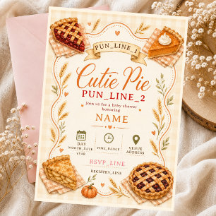 Cutie Pie Baby Pecan Pumpkin Autumn Invitation