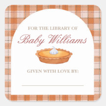 Cutie Pie Baby Shower Bookplate Sticker