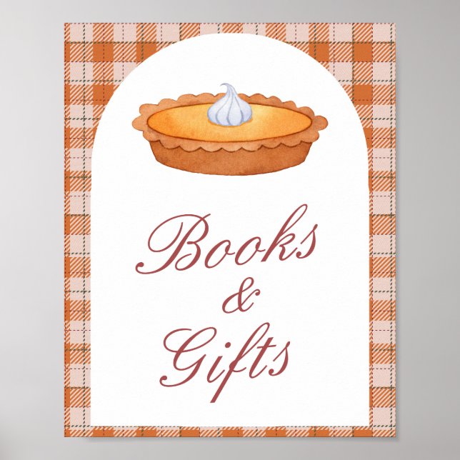 Cutie Pie Baby Shower Books & Gifts Sign (Front)