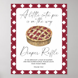 Cutie pie baby shower diaper raffle poster