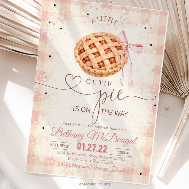 Cutie Pie Baby Shower Fall Thanksgiving  Invitation (cutie pie baby, baby shower invite, fall baby shower, autumn baby shower, thanksgiving baby, pumpkin)