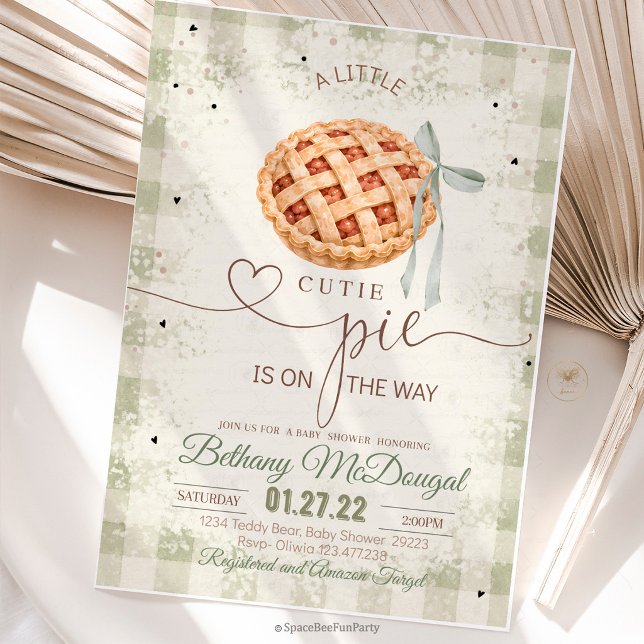 Cutie Pie Baby Shower Fall Thanksgiving  Invitation (cutie pie baby, baby shower invite, fall baby shower, autumn baby shower, thanksgiving baby, pumpkin)