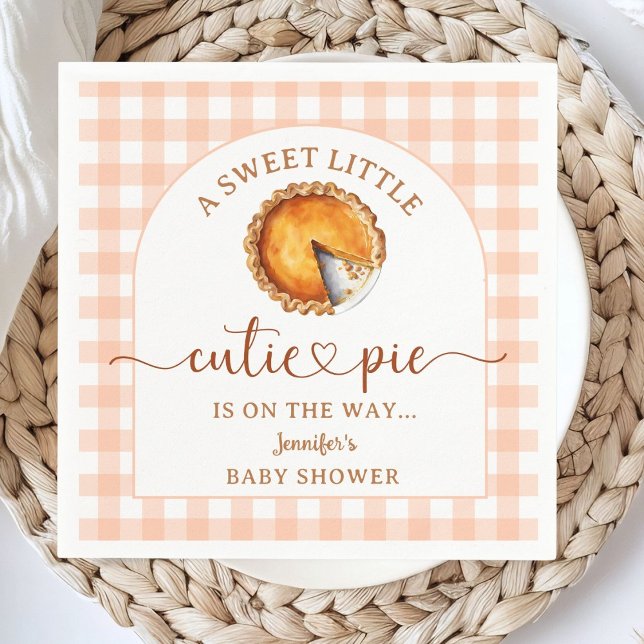 Cutie Pie Baby Shower Gender Neutral Paper Napkin (Creator Uploaded)