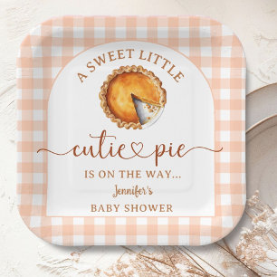 Cutie Pie Baby Shower gender Neutral Paper Plate