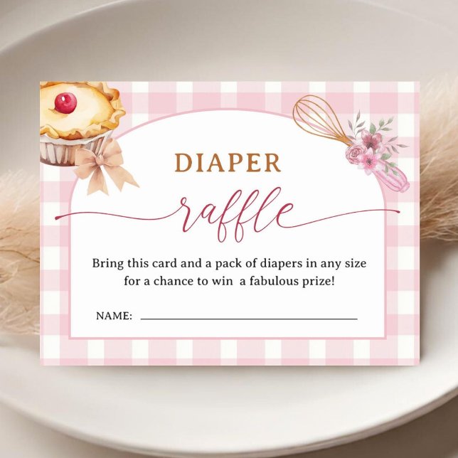 Cutie Pie Baby Shower Pink Diaper Raffle Enclosure Card (Creator Uploaded)