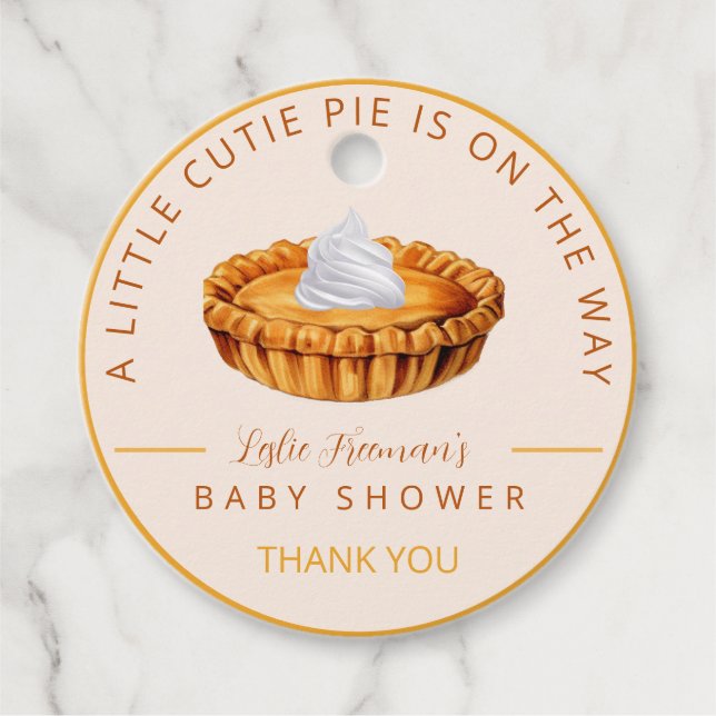 Cutie Pie Baby Shower Thank You Tag (Front)