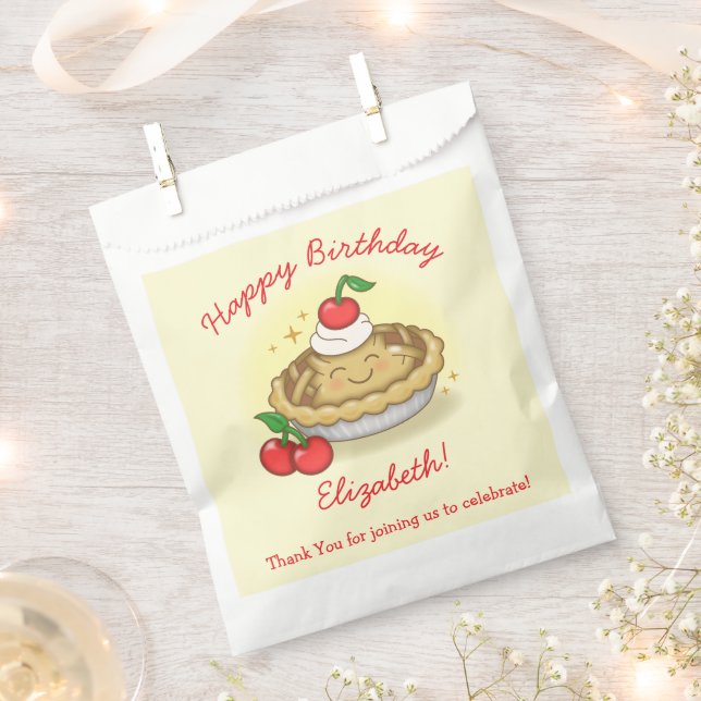 Cutie Pie Birthday Party Kids Cherry Favour Bags (Clipped)