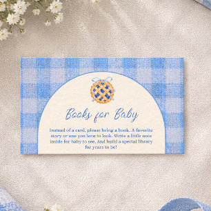 Cutie Pie Blueberry Gingham Ribbon Books For Baby Card