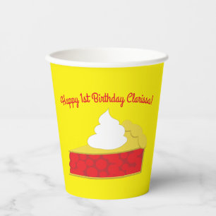 Cutie Pie Cherry 1st Birthday Party Kids Paper Cup