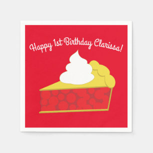 Cutie Pie Cherry 1st Birthday Party Theme Napkin