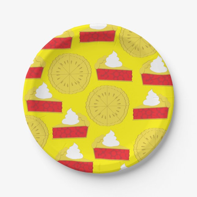 Cutie Pie Cherry 1st Birthday Party Theme Paper Plate (Front)