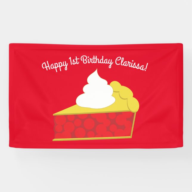 Cutie Pie Cherry Birthday Party Banner (Horizontal)