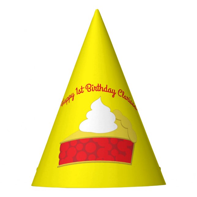Cutie Pie Cherry Birthday Party Hat (Front)
