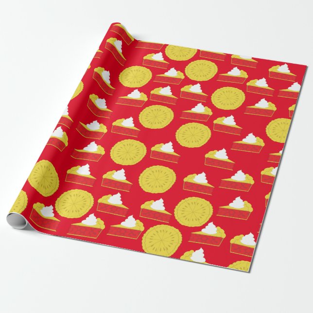 Cutie Pie Cherry Birthday Party Wrapping Paper (Unrolled)