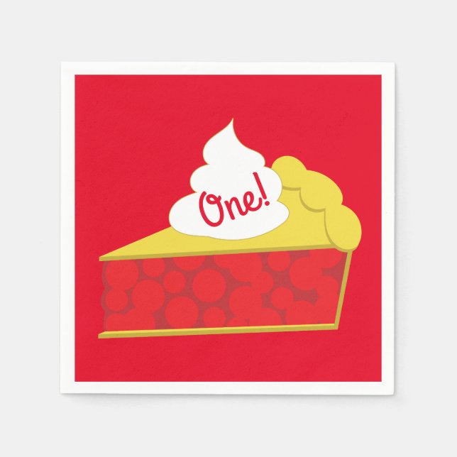 Cutie Pie Cherry Kid's Birthday Party Napkin (Front)