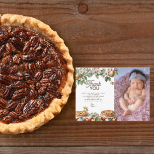 Cutie Pie   Fall Autumn Baby Shower  Thank You Card