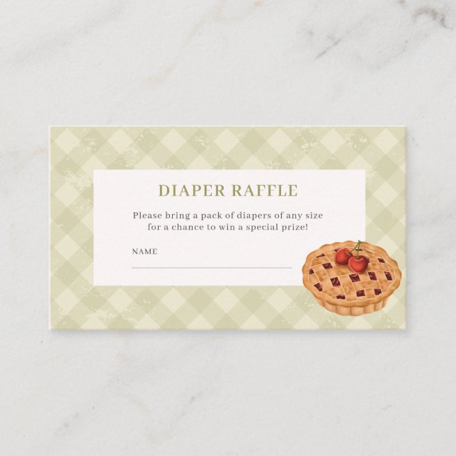 Cutie pie fall Baby shower diaper raffle game Enclosure Card (Front)