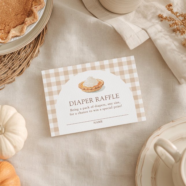 Cutie Pie Fall Baby Shower Diaper Raffle Ticket Enclosure Card (Creator Uploaded)