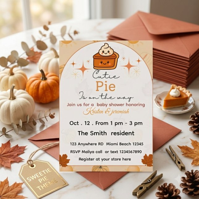Cutie pie fall baby shower  invitation (Creator Uploaded)