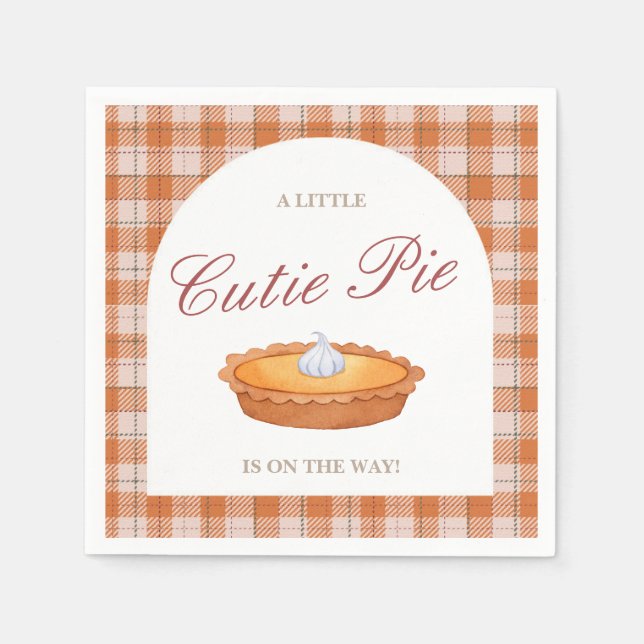 Cutie Pie Fall Baby Shower Napkin (Front)