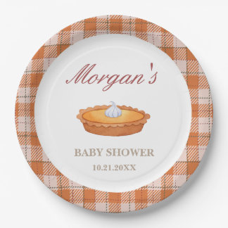 Cutie Pie Fall Baby Shower Paper Plate