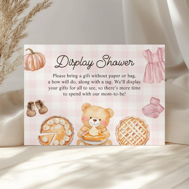 Cutie Pie Fall Girl Baby Shower Display Shower Enclosure Card (Creator Uploaded)