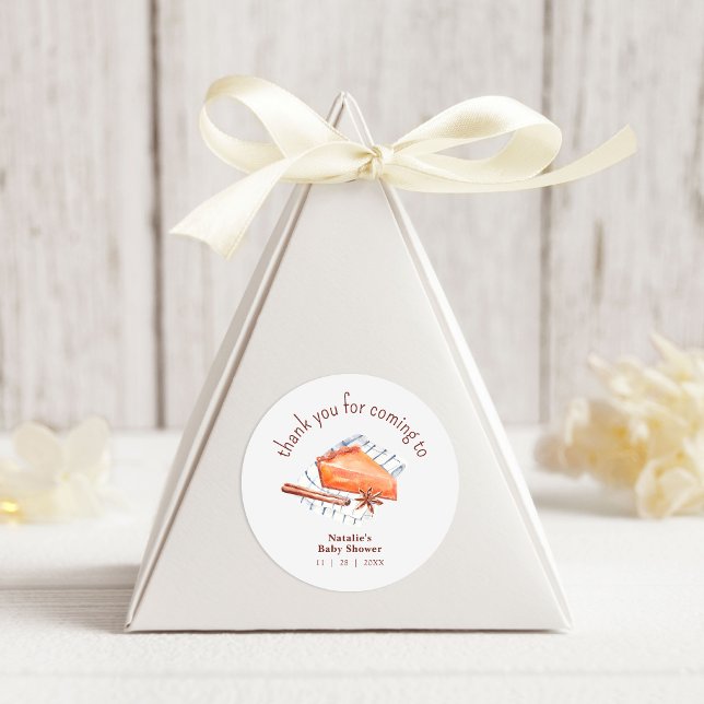 Cutie Pie Is On The Way Baby Shower Thank You Classic Round Sticker (Creator Uploaded)