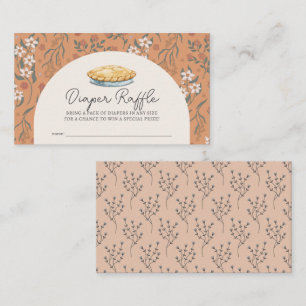 Cutie Pie Orange Floral Baby Diaper Raffle Ticket Enclosure Card