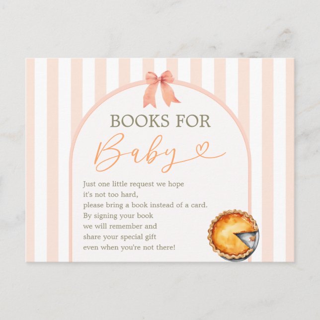 Cutie Pie Orange Gingham Books for Baby Postcard (Front)