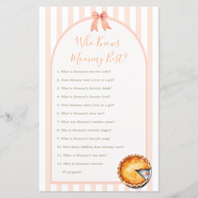 Cutie Pie Orange Gingham Who Knows Mummy Best Game (Front)