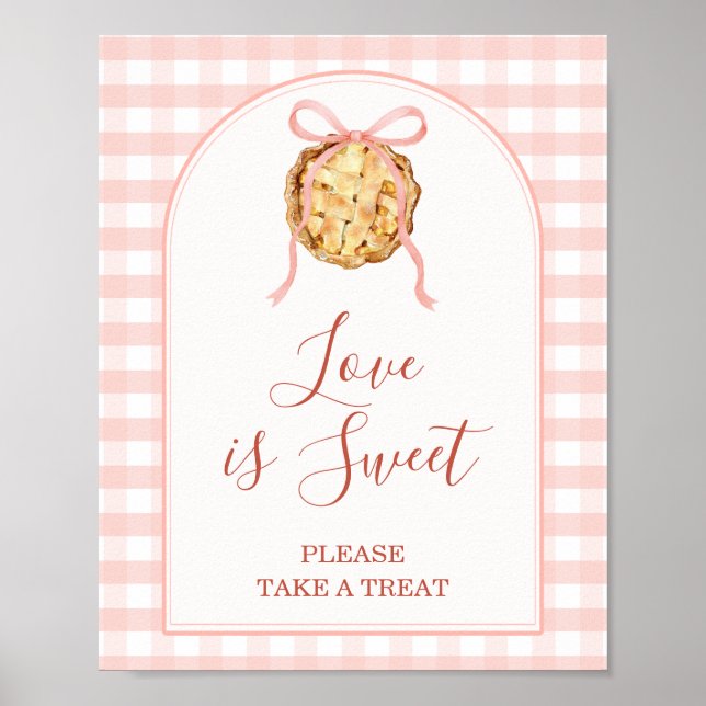 Cutie Pie Pastel Pink Baby Shower Love is Sweet Poster (Front)