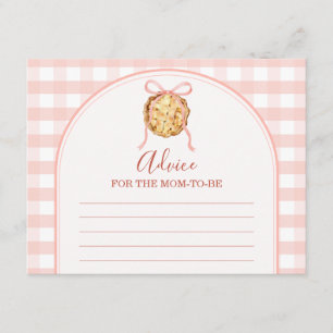 Cutie Pie Pastel Pink Gingham Advice For Mummy Enclosure Card