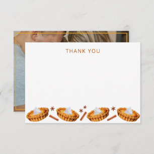Cutie Pie Photo Thanksgiving Baby Shower Thank You Card