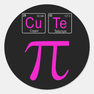 Cutie Pie Pi Day Cute Math Periodic Table Pun Gift Classic Round Sticker