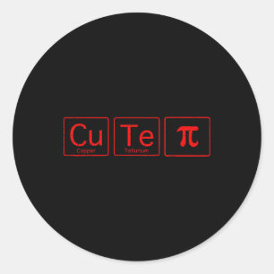 Cutie Pie Pi Day Math Periodic Table Valentine Gif Classic Round Sticker