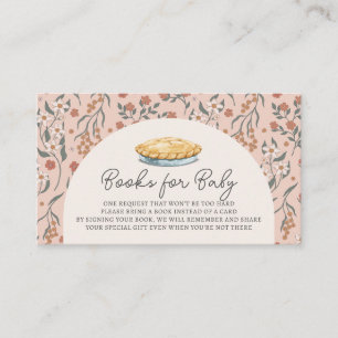 Cutie Pie Pink Floral Baby Shower Book Request Enclosure Card