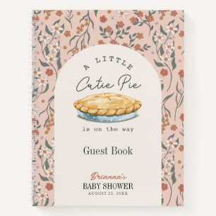Cutie Pie Pink Floral Girl Baby Shower Guest Book