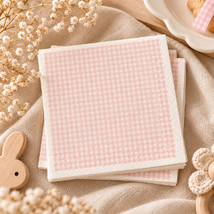 Cutie Pie Pink gingham Baby Shower Napkin