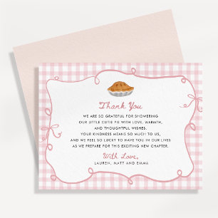 Cutie Pie Pink Gingham Baby Shower Thank You Card