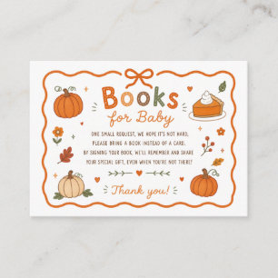 Cutie Pie Pumpkin Baby Shower Book Request Enclosure Card