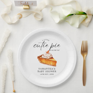 Cutie Pie Pumpkin Fall Baby Shower  Paper Plate